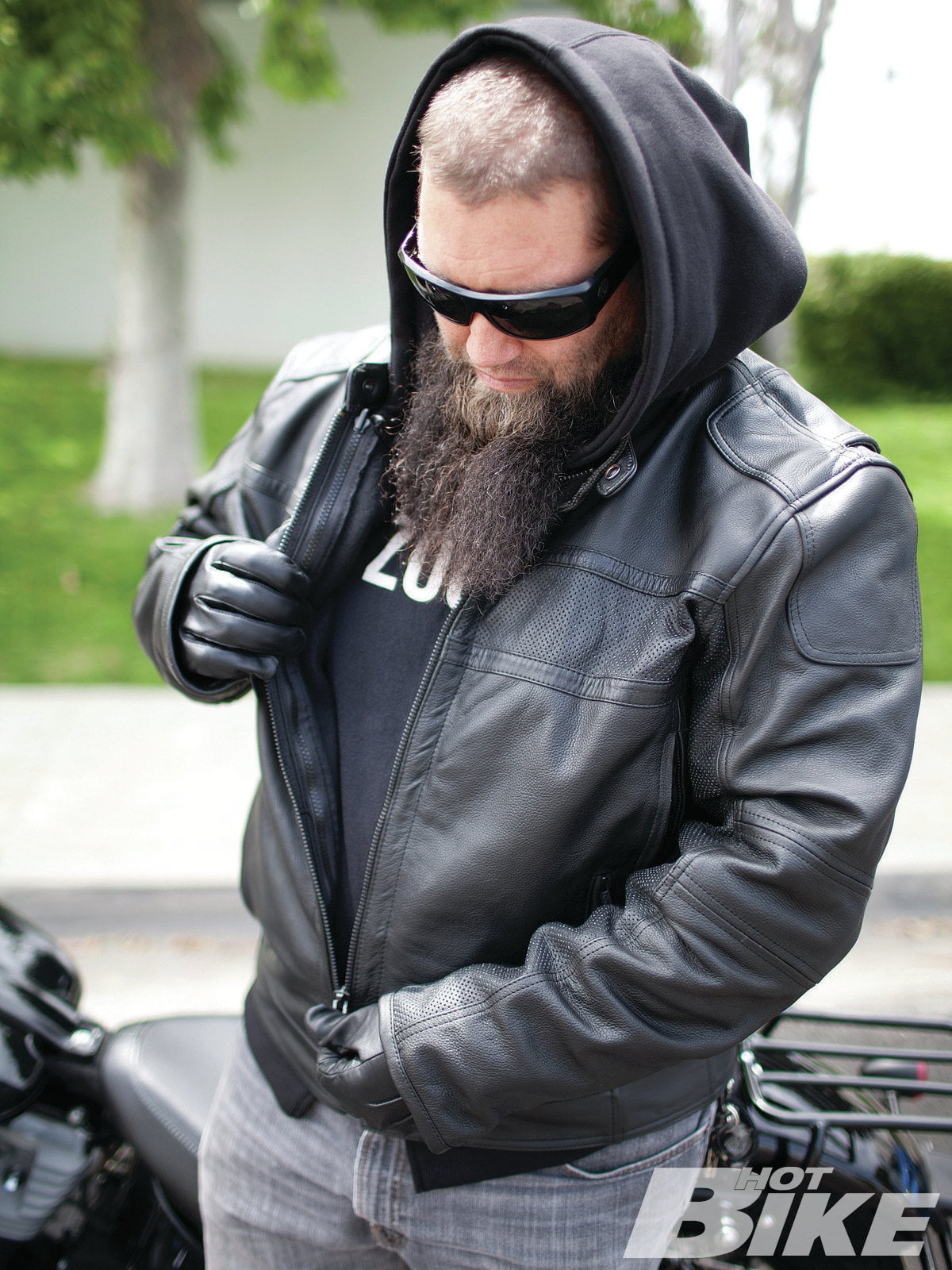 Bike jacket and store gloves