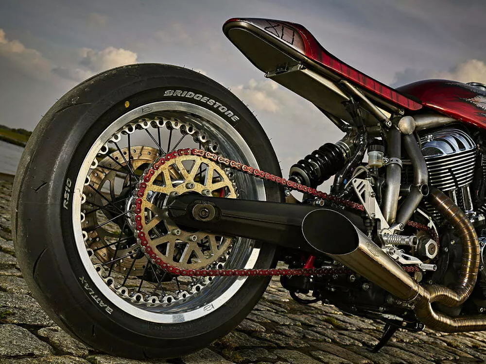 Engina indian cafe racer back wheel