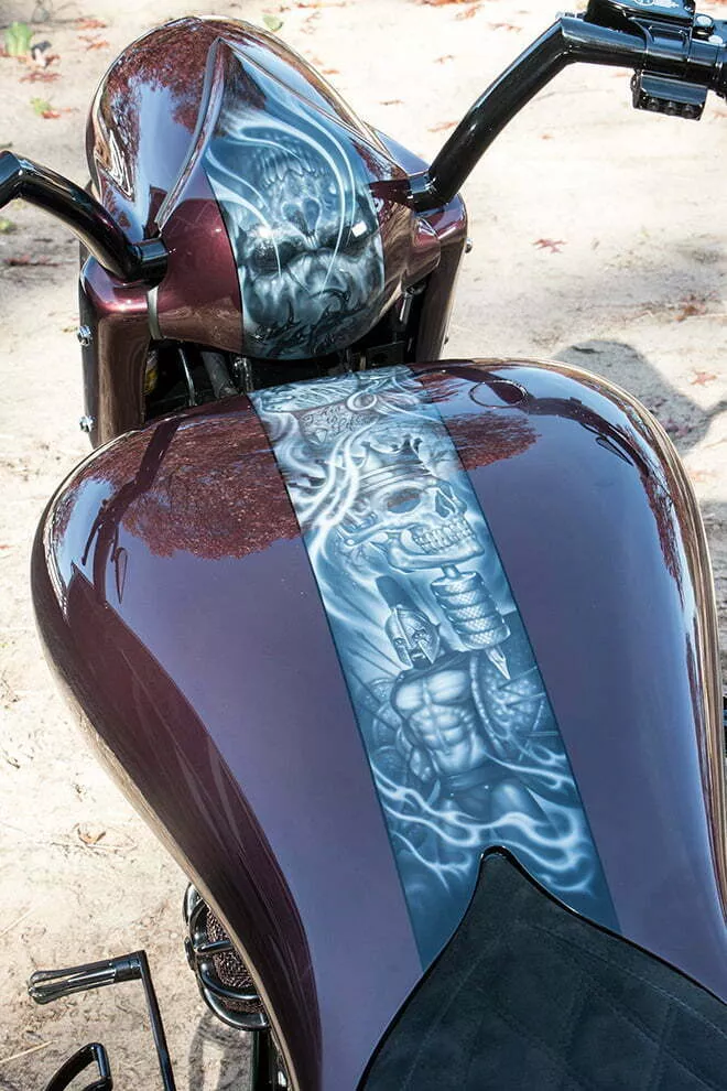 custom painted gas tank