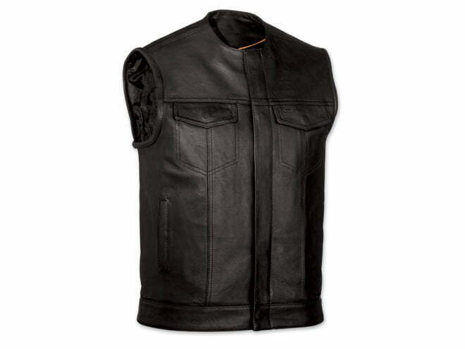 First Manufacturing Co.’s Collarless MC Black Leather Vest