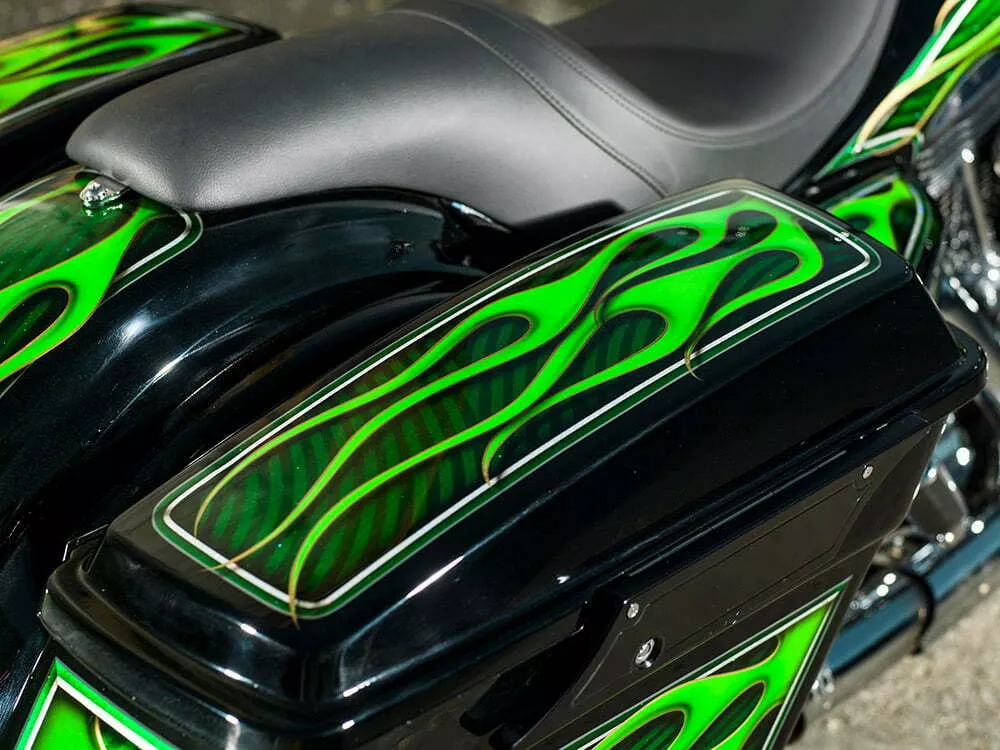 green flame paint job details