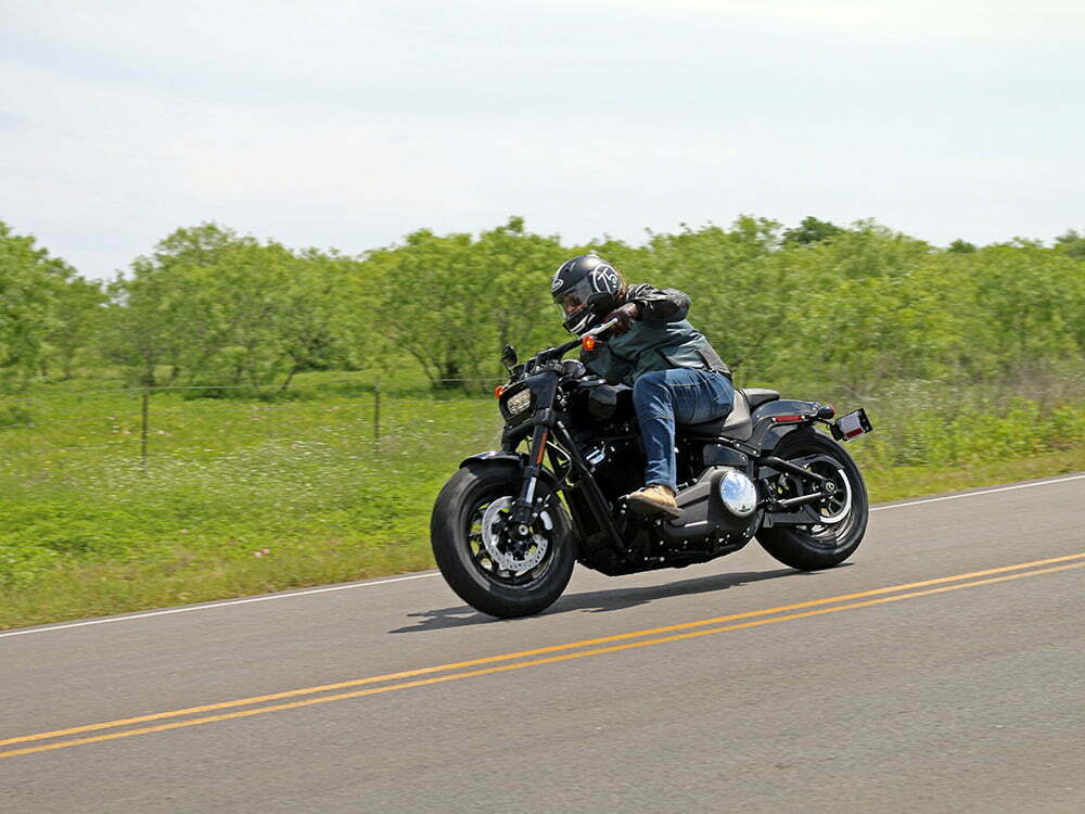riding hill country on fat bob