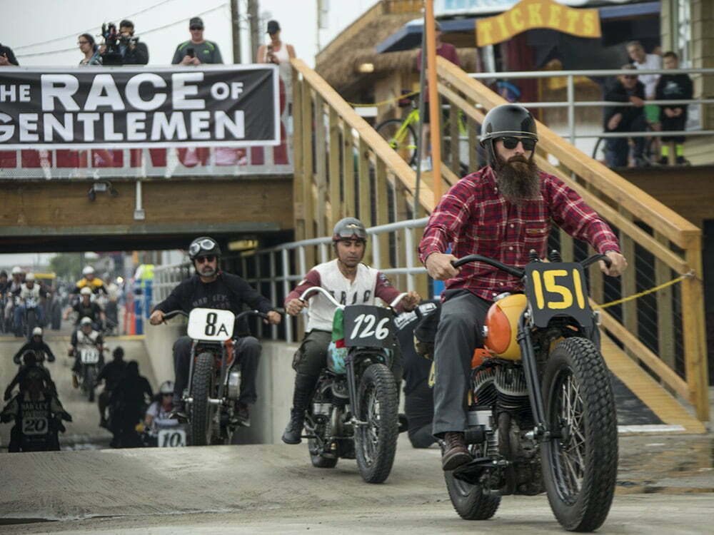 Aaron Kaufman riding motorcycle