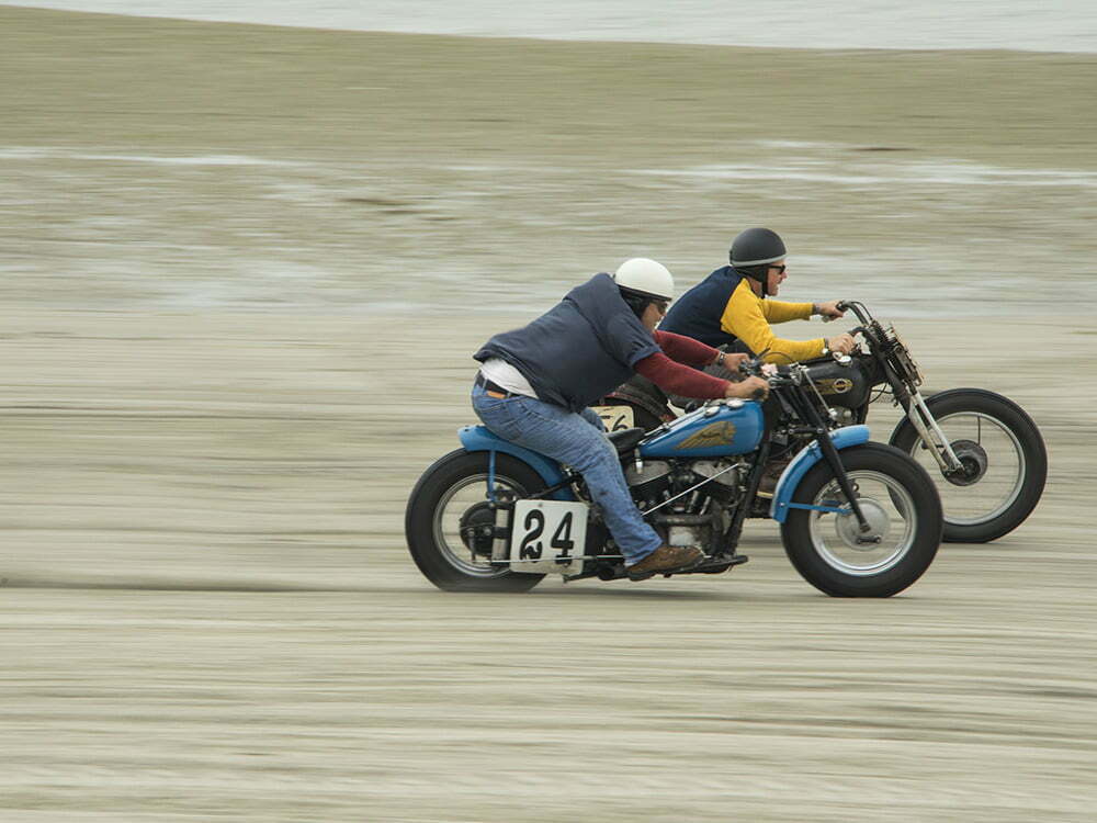 motorcycle racing on the beach