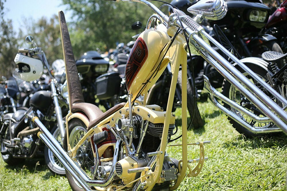 yellow cone head shovelhead chopper