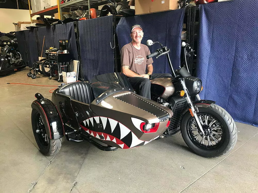 Richie Two-Chairs with his Azzkikr Bobber