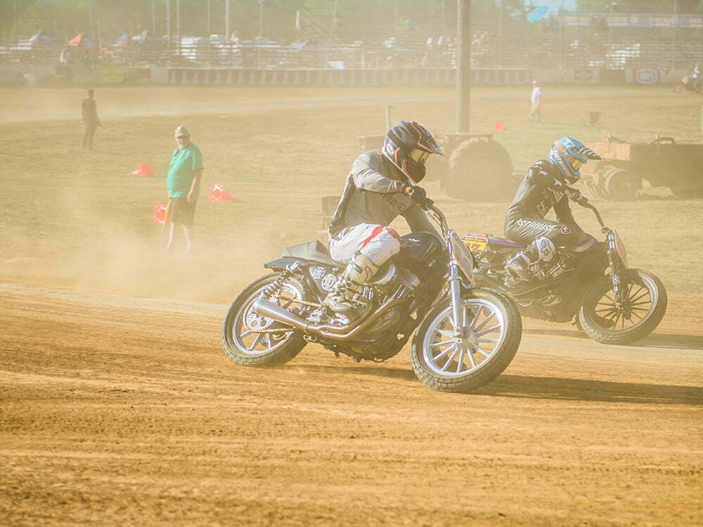 sportsters and scouts on flat track