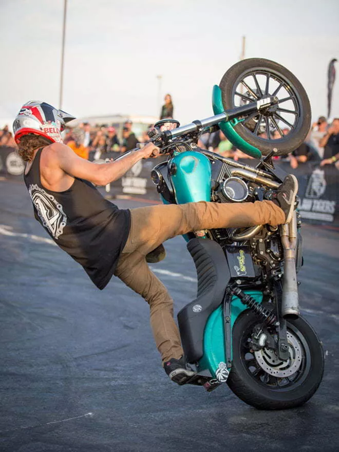 V-twin stunt rider