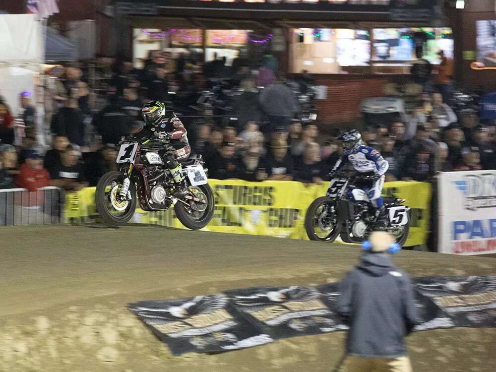 Johnson and Mees jumping motorcycles