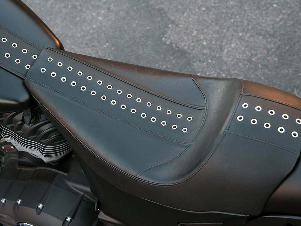 Guys Upholstery’s handiwork on motorcycle seat