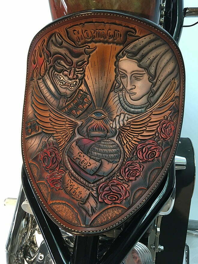 custom detail leather motorcycle seat