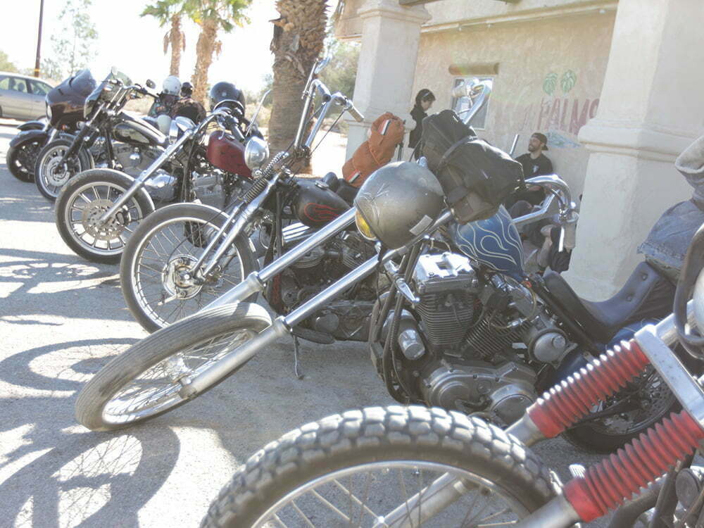 lined up motorcycles