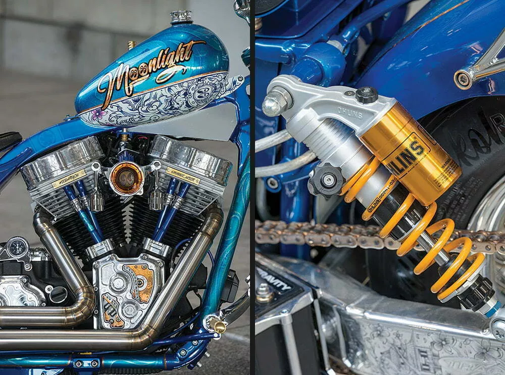 Ohlins spring on Moonlight chopper