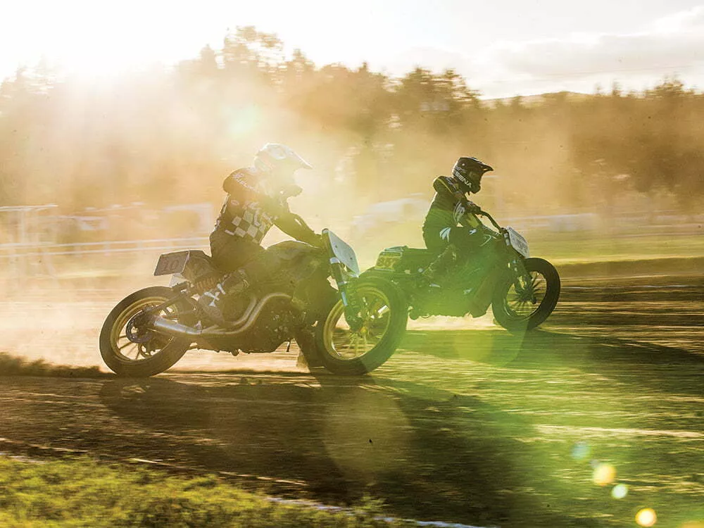 riding the FTR 1200 in the dirt