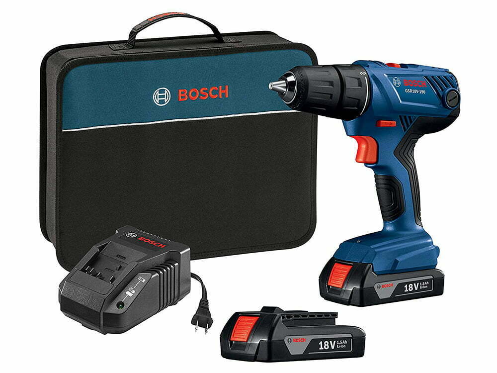 Bosch 18-Volt Compact 1/2-Inch Drill/Driver Kit With (2) 1.5-Ah SlimPack Batteries