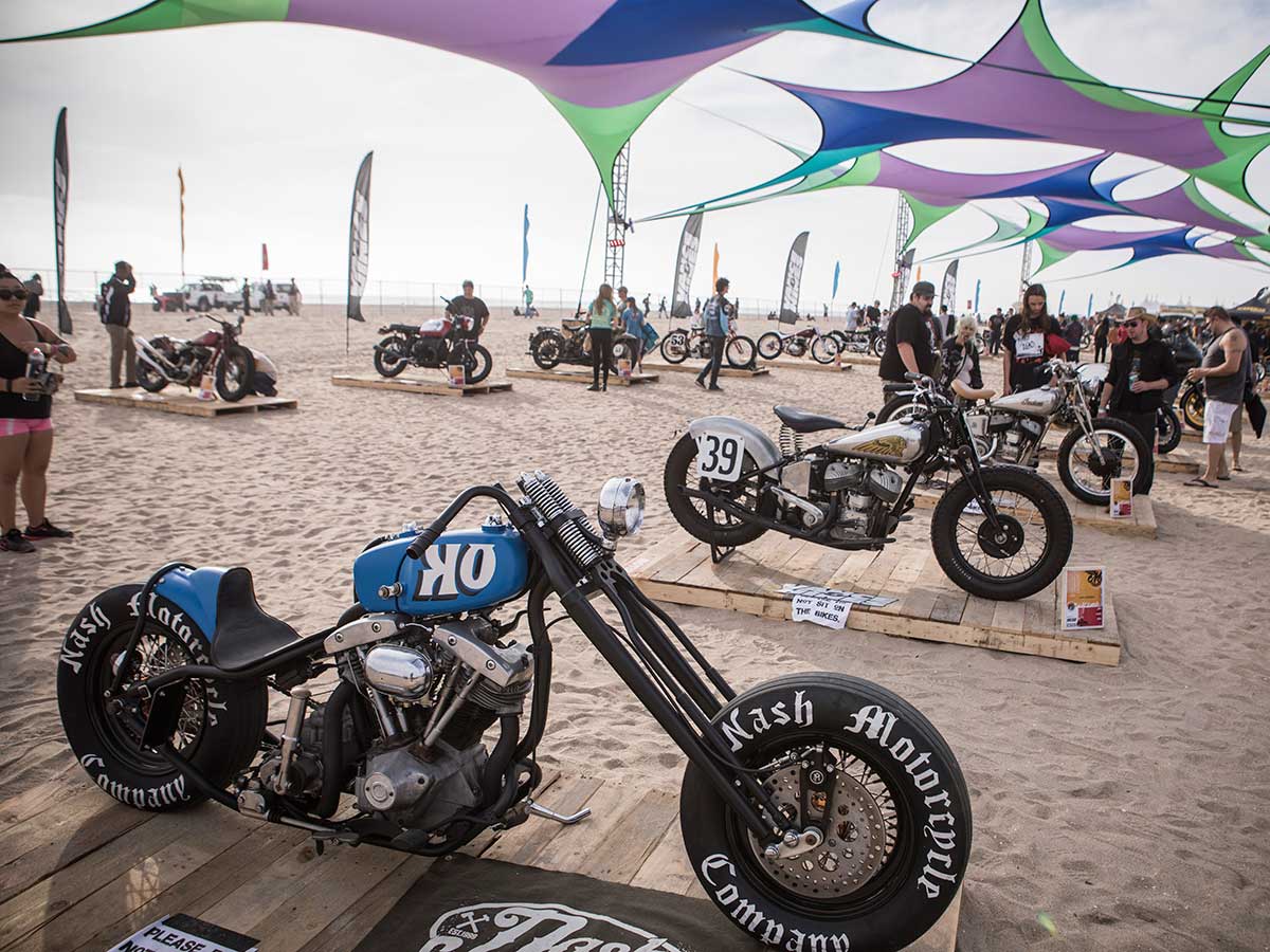 custom motorcycle show on the beach