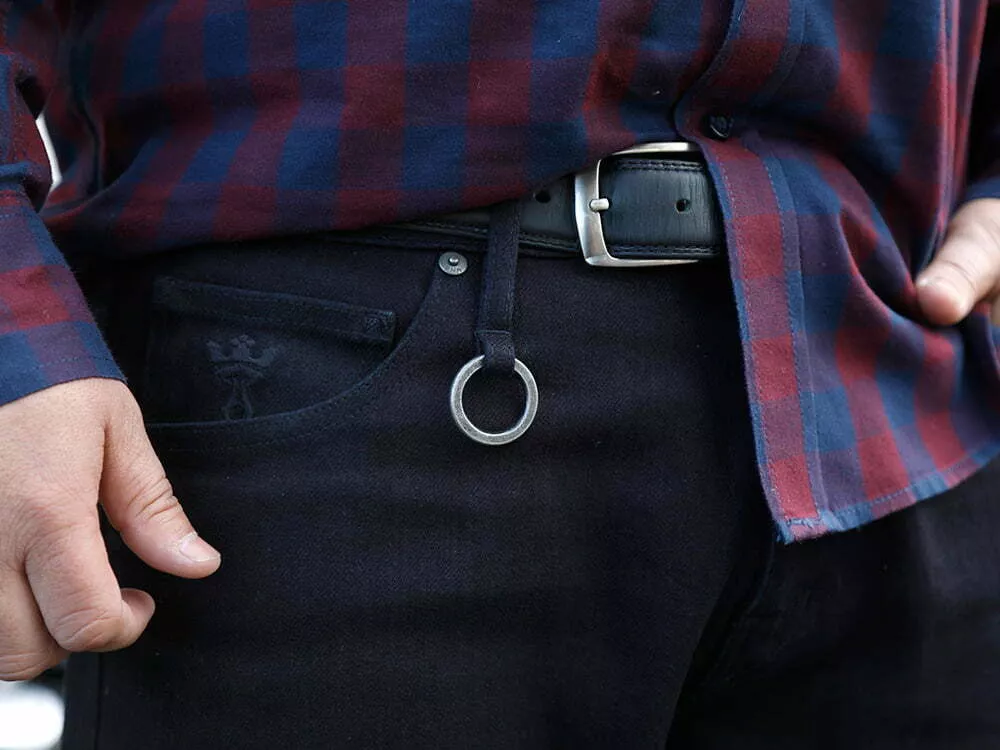 Pando Moto jeans ring detail