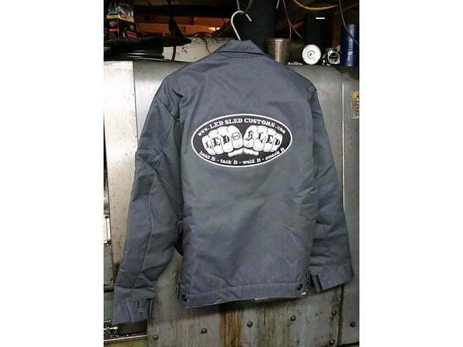 Led Sled Customs Work Coat Knuckle Logo With Hero Patch