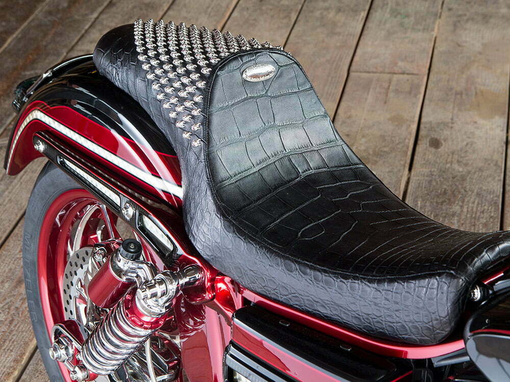 alligator skin motorcycle seat
