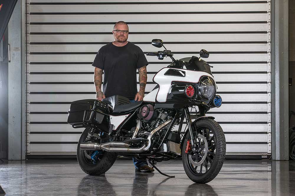 Danny “MotorWitch” Wilson with the M8FXRP.