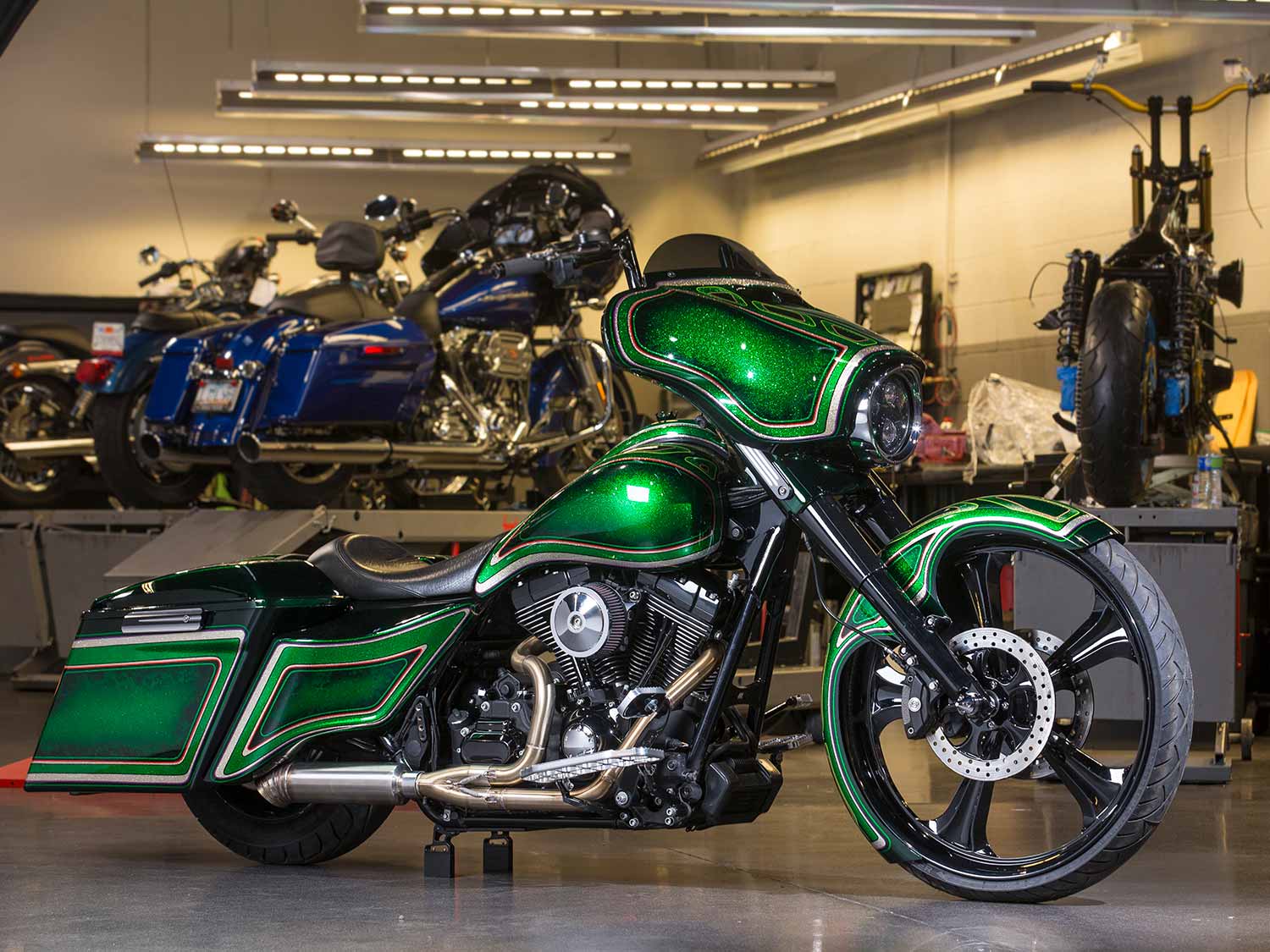 Green custom 2014 Harley-Davidson Street Glide