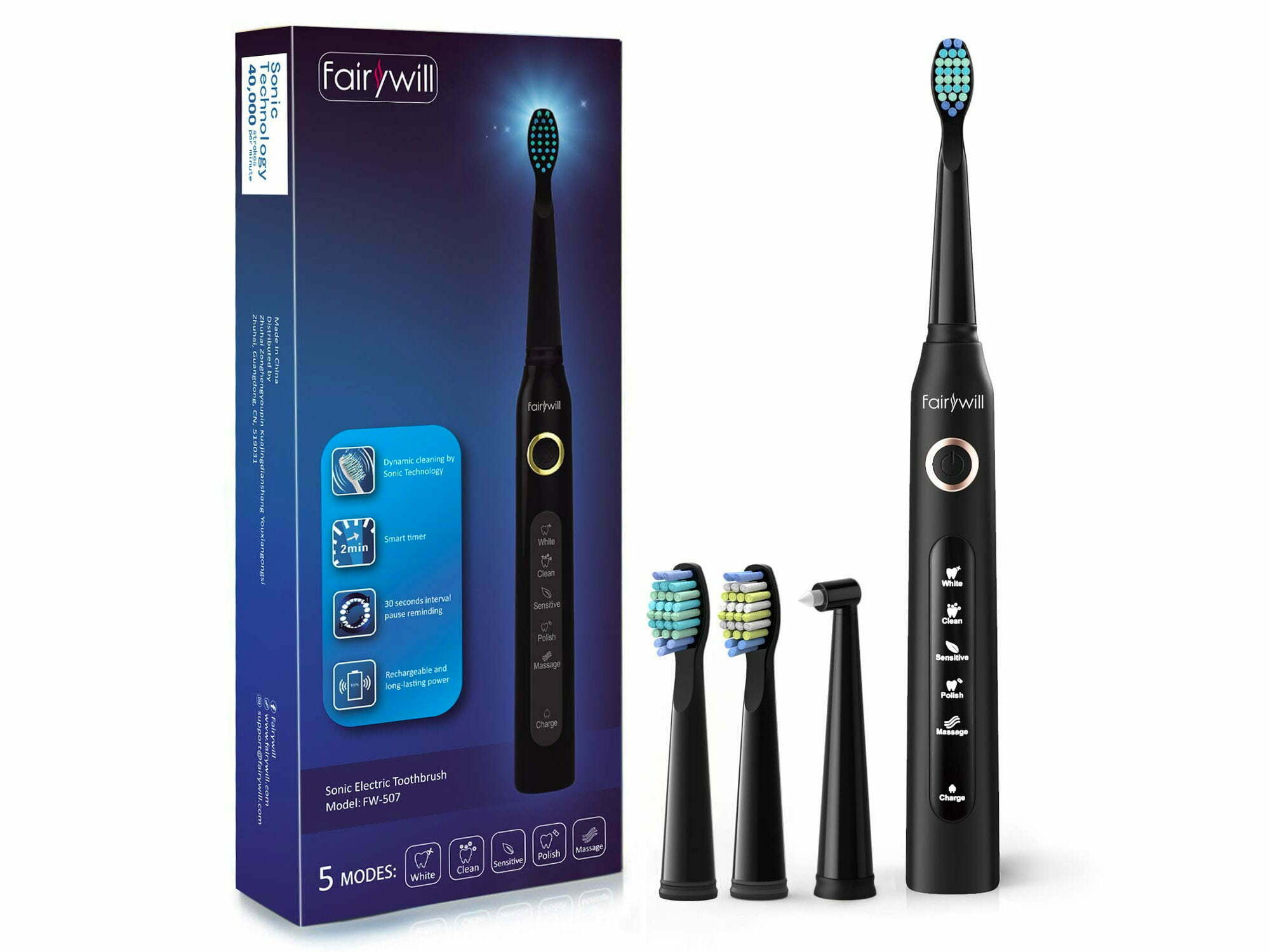 Fairywill rechargeable sonic toothbrush