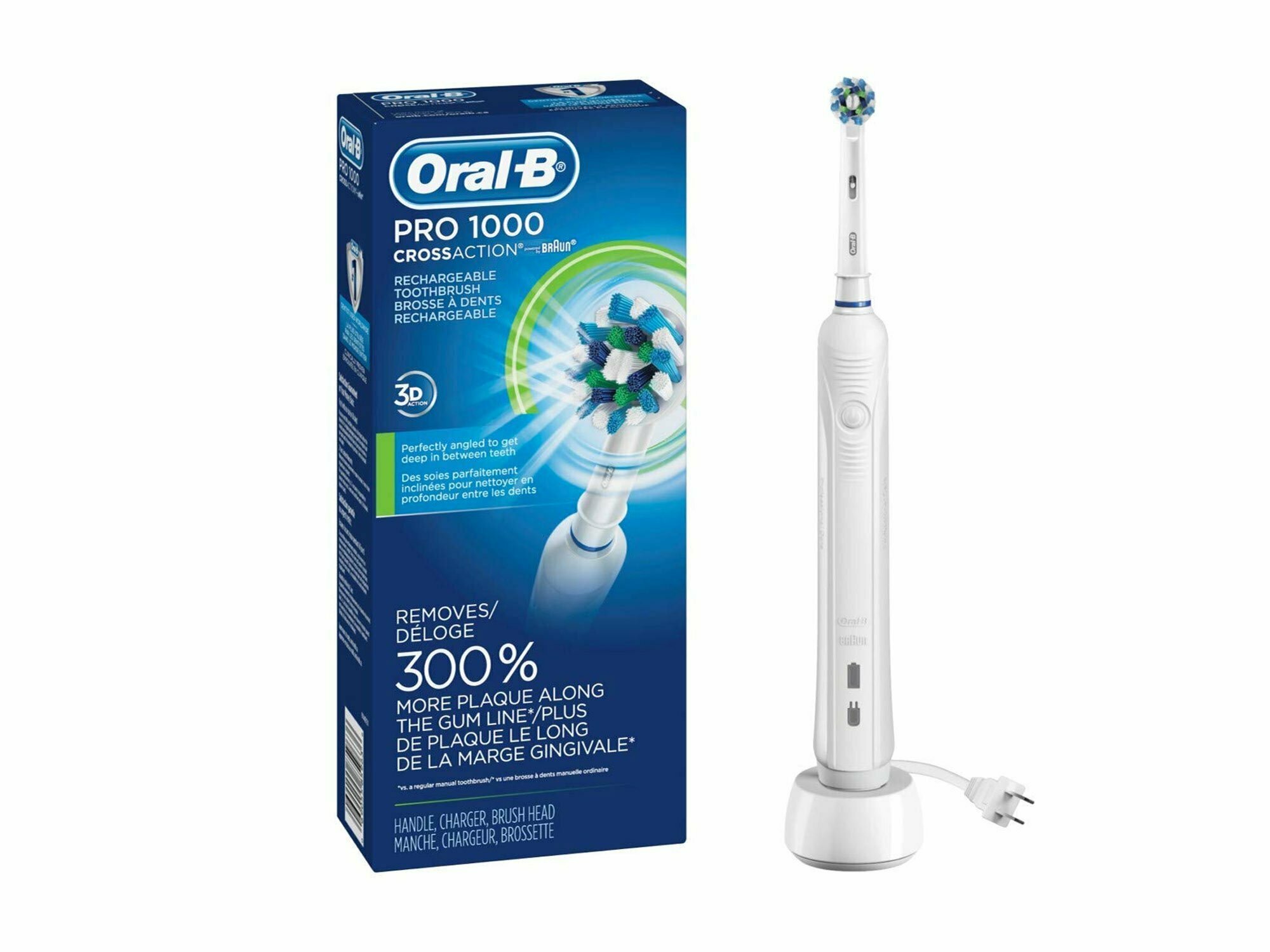 Oral-B White Pro 1000 power rechargeable electric toothbrush