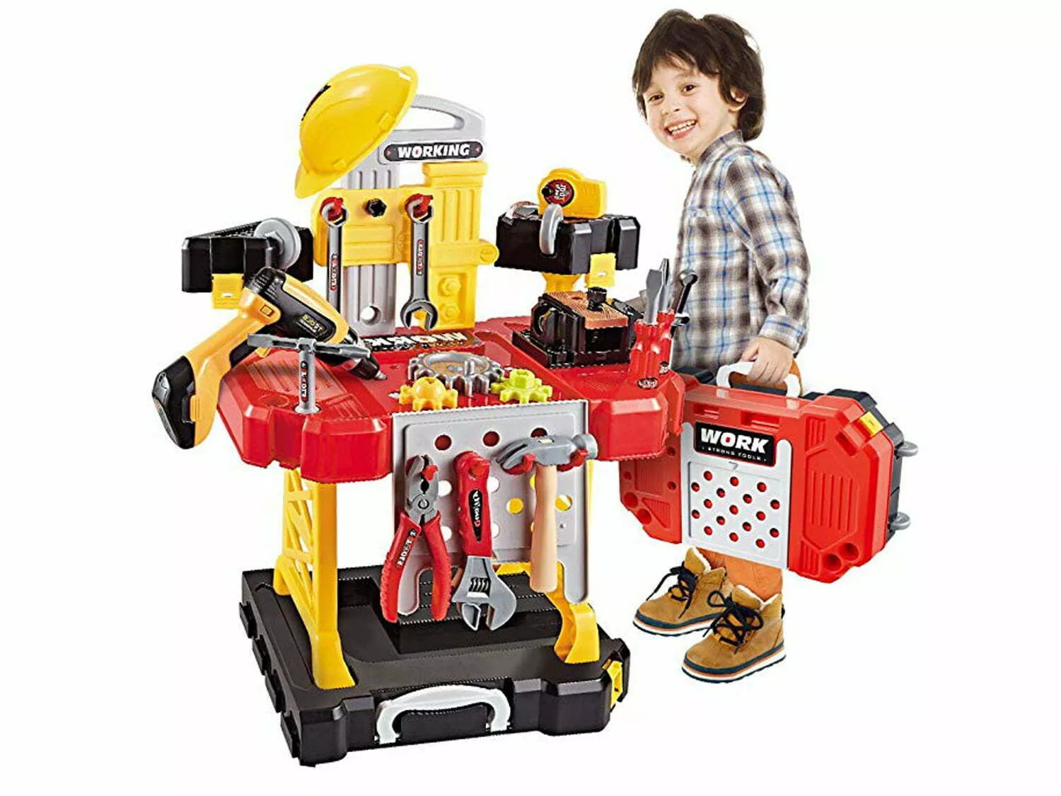 Toy Tool 100-Piece Kids Construction Toy Workbench 
