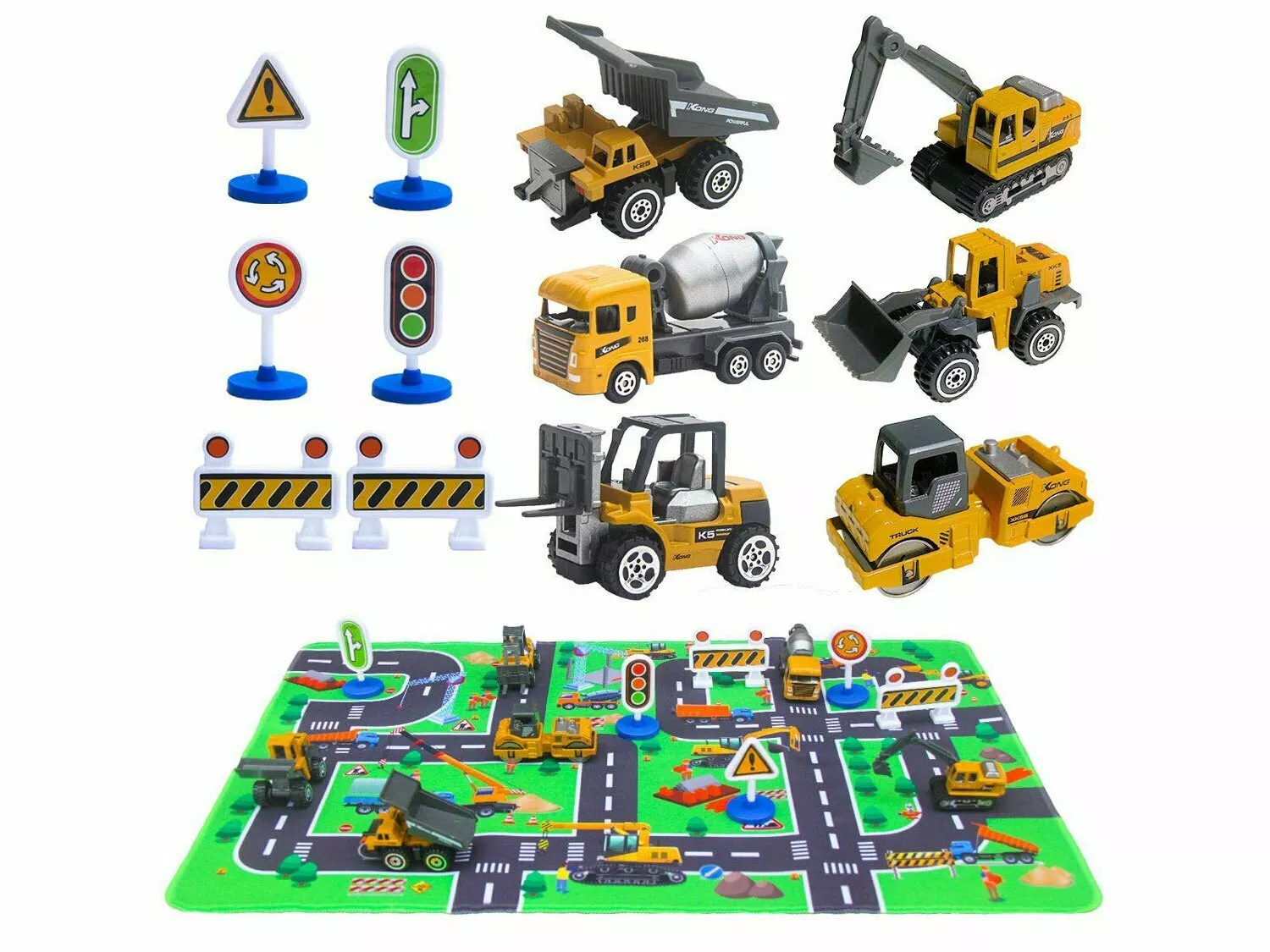 Construction Vehicles Toys With Play Mat