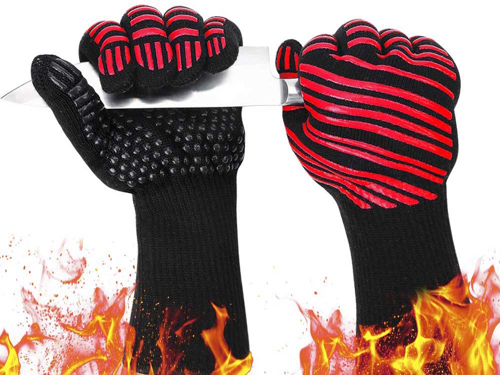 932 Degrees Fahrenheit Extreme Heat-Resistant BBQ Gloves