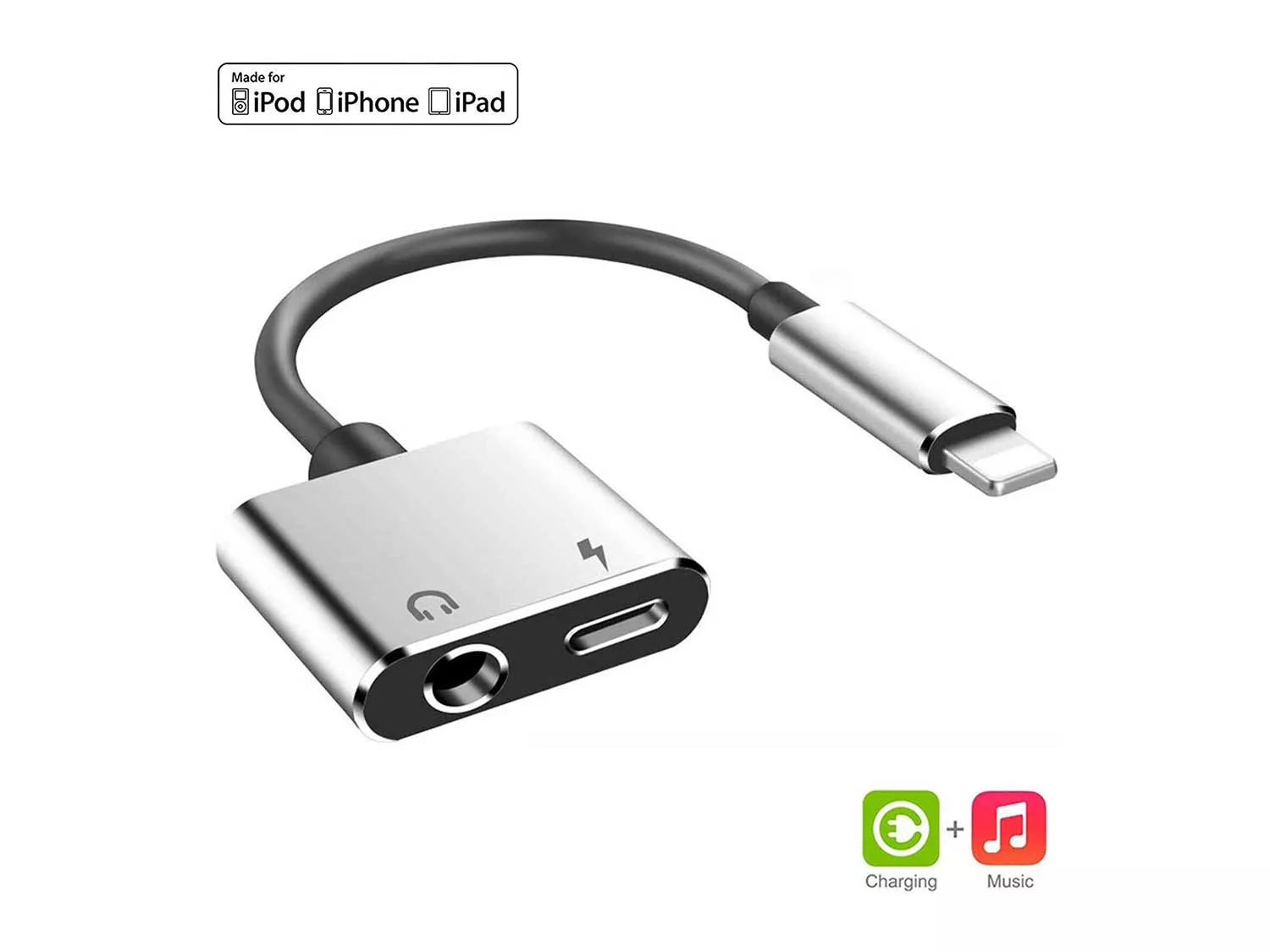 Headphone Adapter For iPhone, Dongle 3.5mm Jack Adapter for iPhone