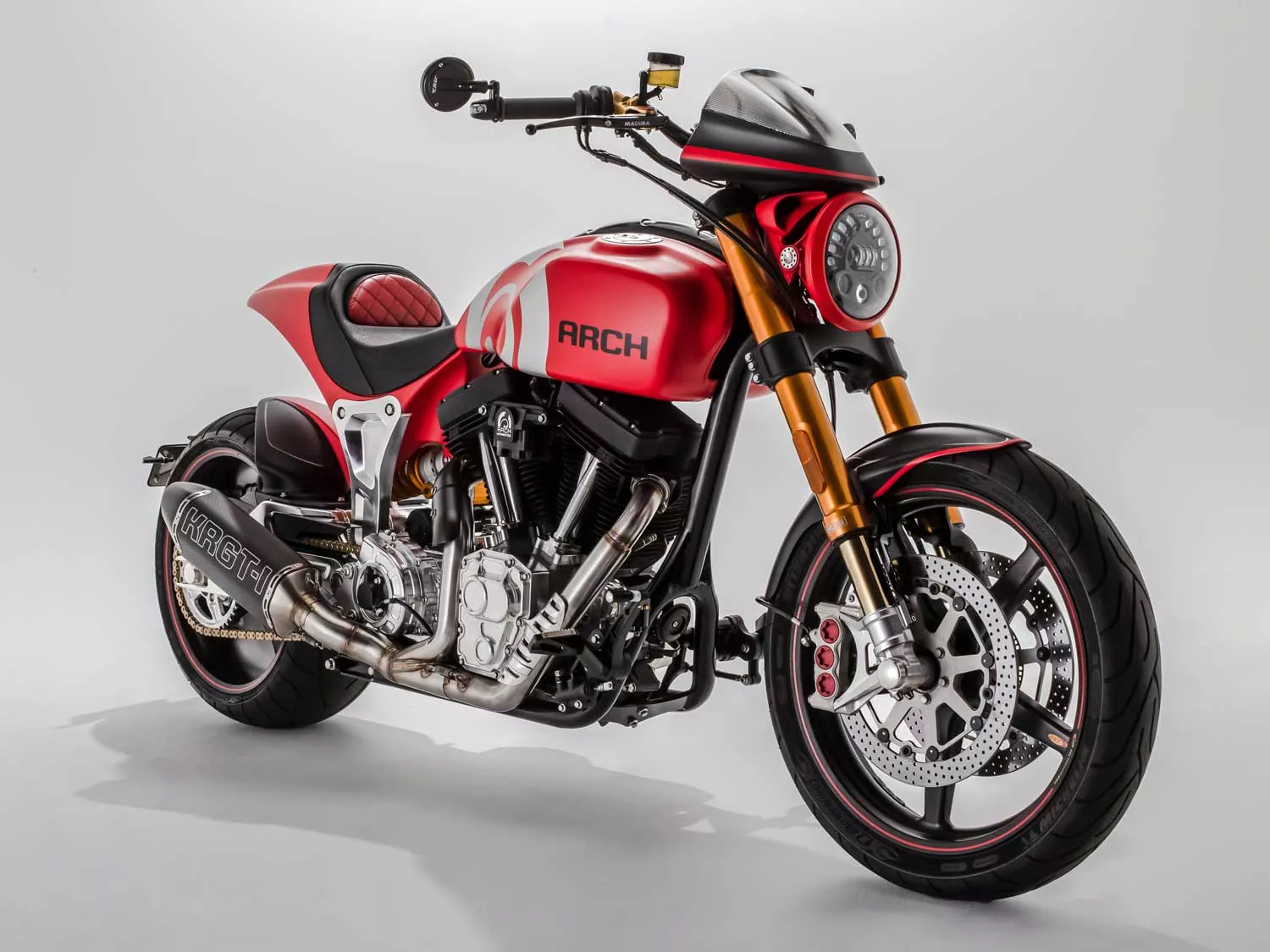 Air-cooled bikes often have challenges with the increasingly stringent emissions regulations. Will the KRGT-1’s exhaust get even bigger to accommodate added plumbing?