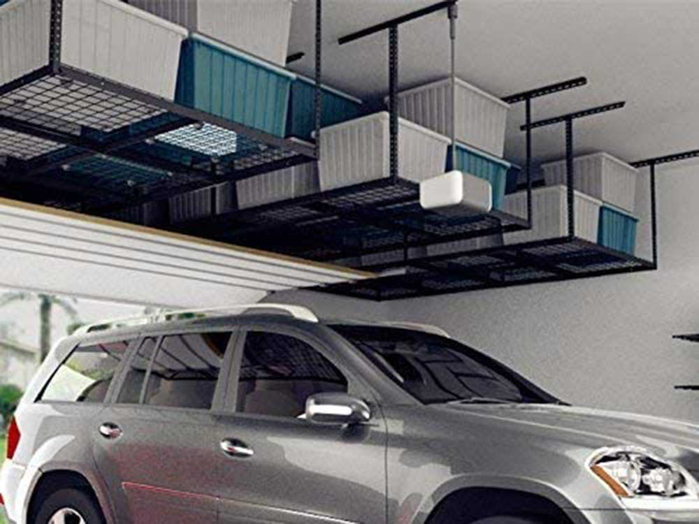 Garage storage above car