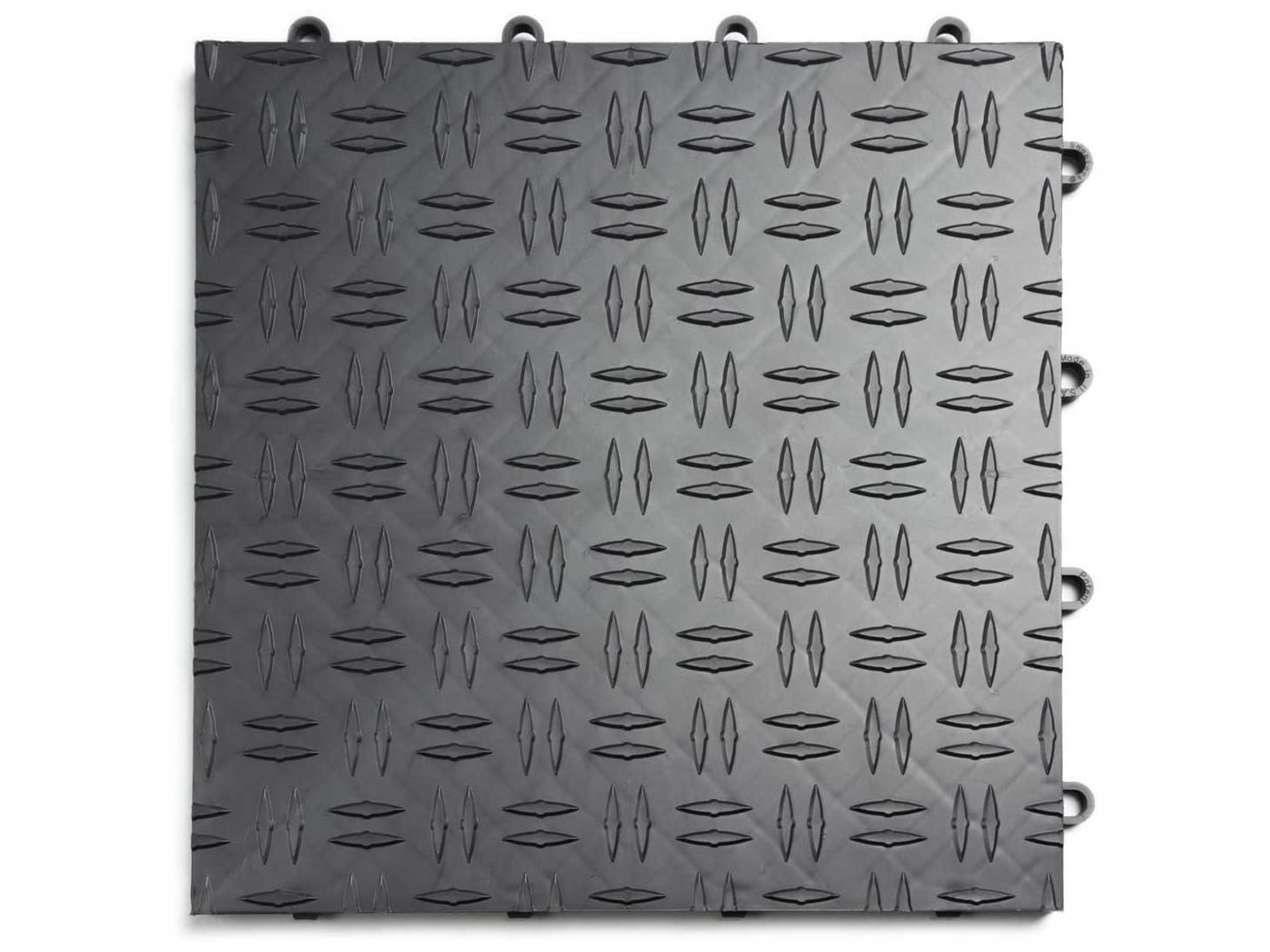 GarageTrac Diamond, Durable Interlocking Modular Garage Flooring Tile (48 Pack), Graphite