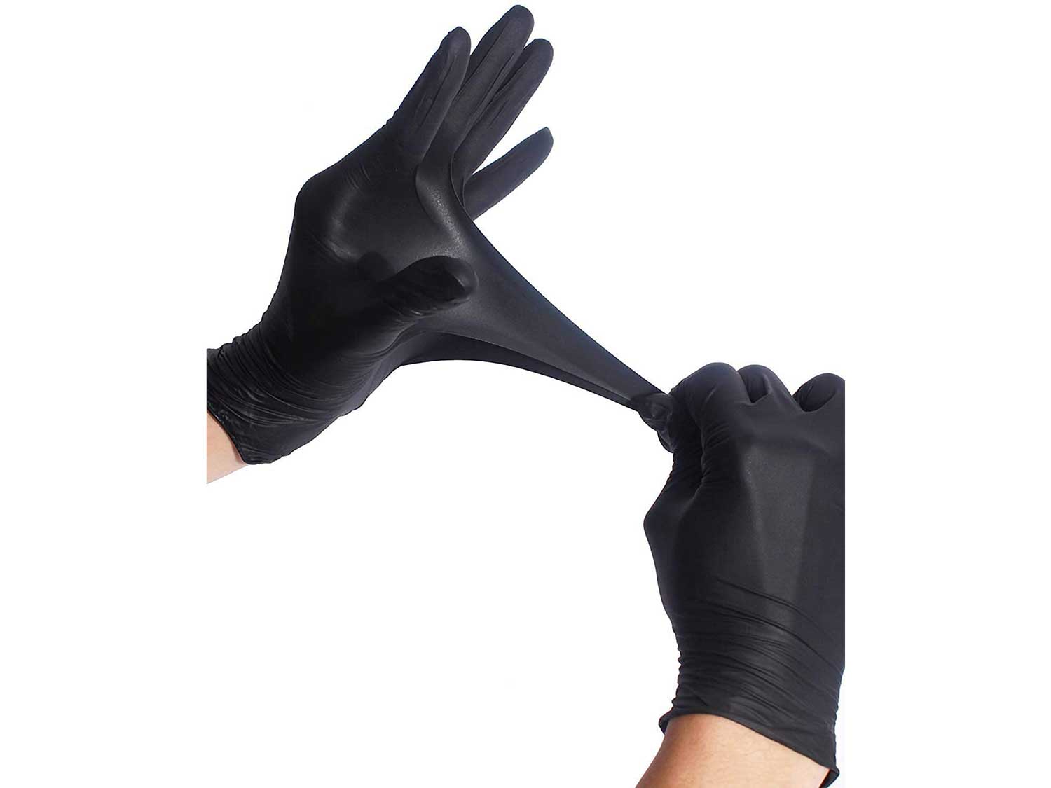 Industrial Grade Disposable Nitrile Gloves - Powder-Free, Heavy Duty, Disposable for Professional, Healthcare, Medical, Food Handling, 5 MIL, Large, Black, Pack of 100