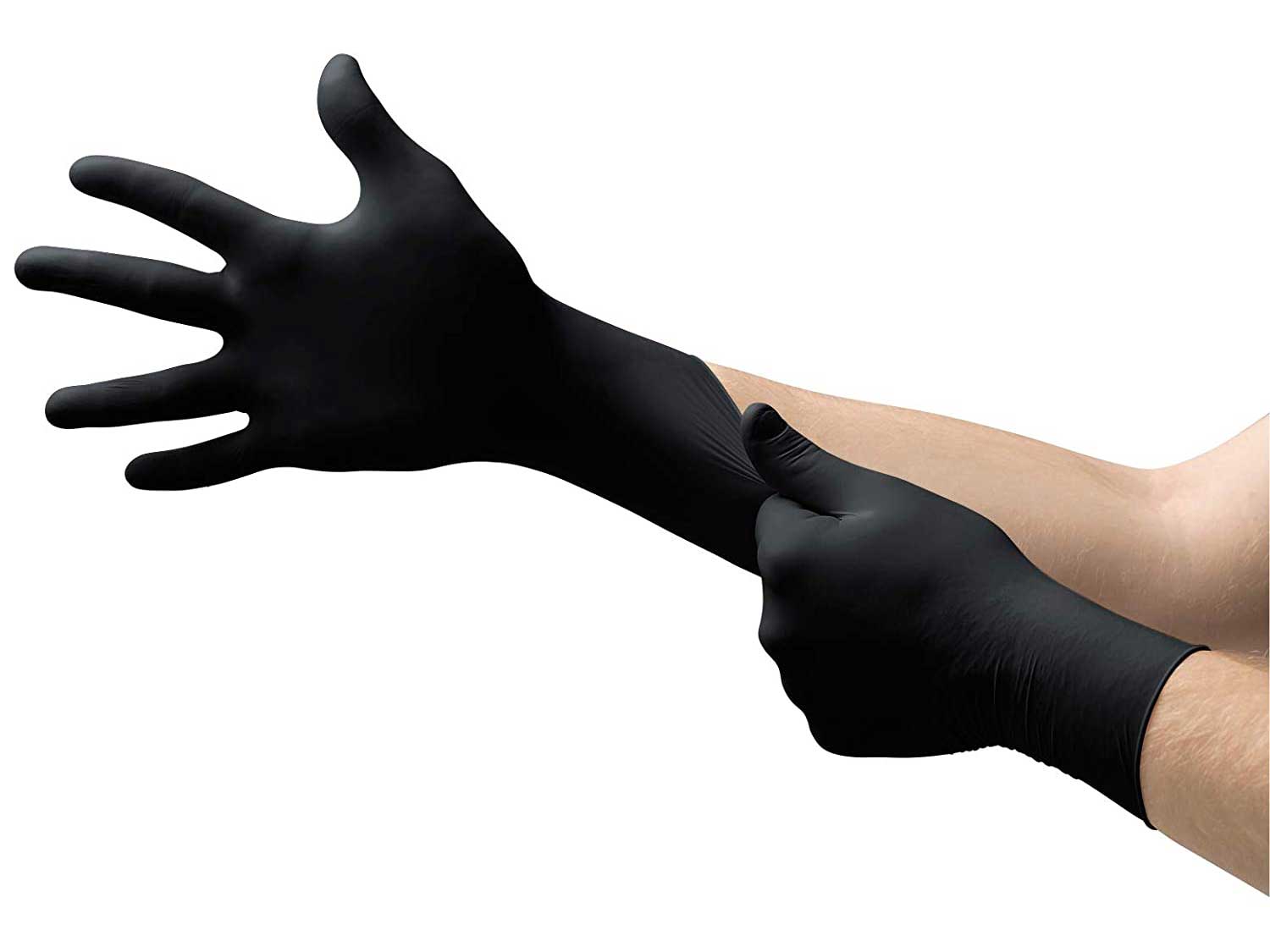 Microflex MK-296 Black Disposable Nitrile Gloves, Latex-Free, Powder-Free Glove for Mechanics, Automotive, Cleaning or Tattoo Applications, Medical/Exam Grade, Size Medium, Box of 100 Units