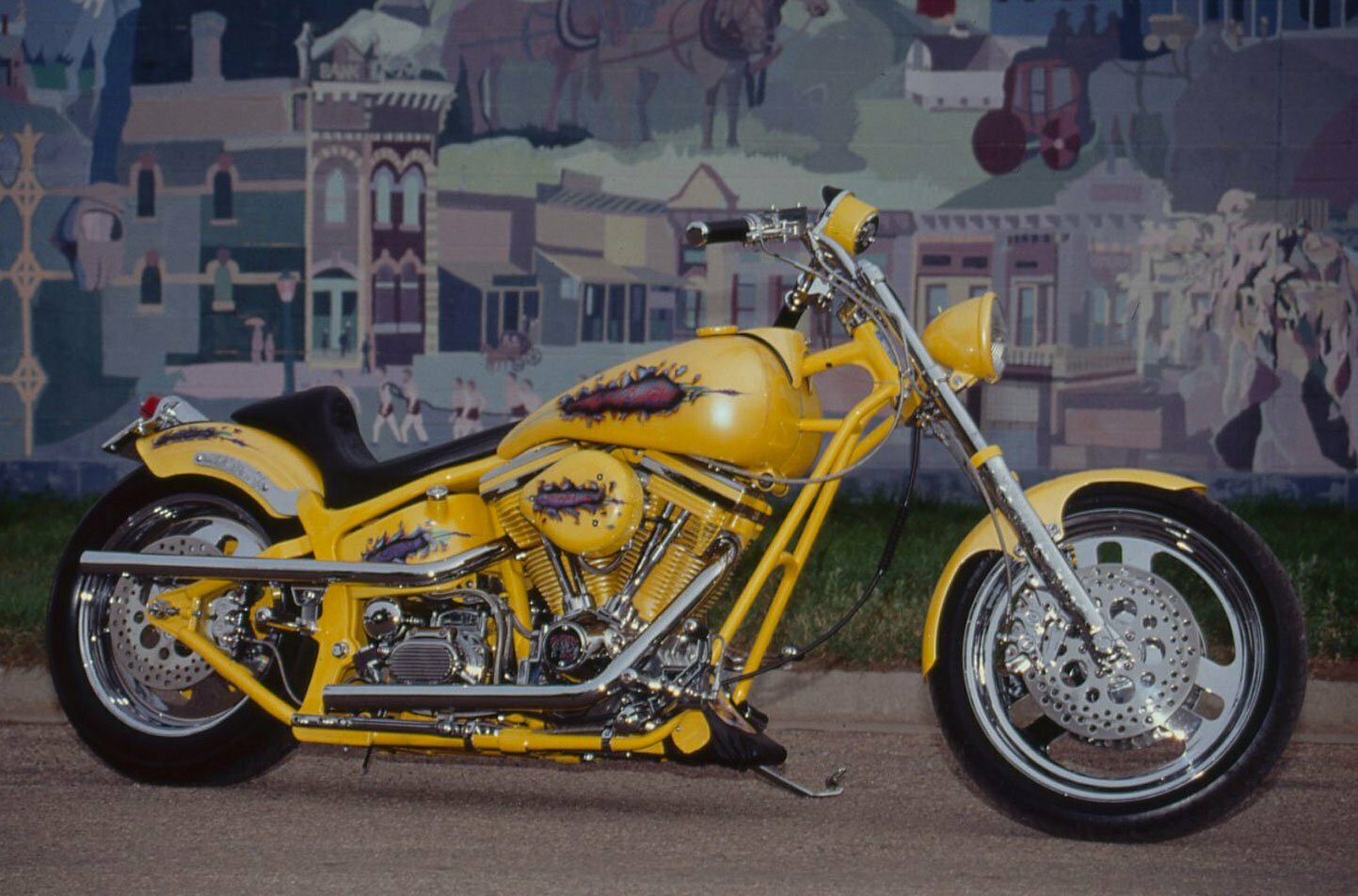 Dave and Don Perewitz worked their magic on the chrome yellow pearl paint of this ’93 Softail.
