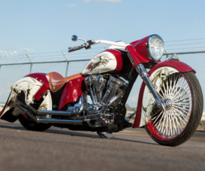 Custom Indian Motorcycle built by and shot at John Shope's Sinister Industries.