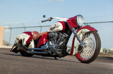 Custom Indian Motorcycle built by and shot at John Shope's Sinister Industries.