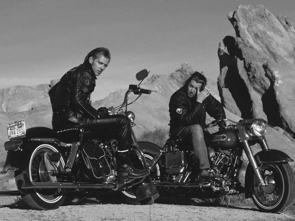 Sex Pistols guitarist Steve Jones and The Clash’s Paul Simonon rode Harleys back in the late ’80s.