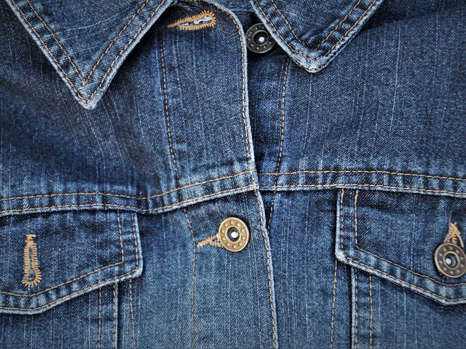 Closeup of a denim jacket