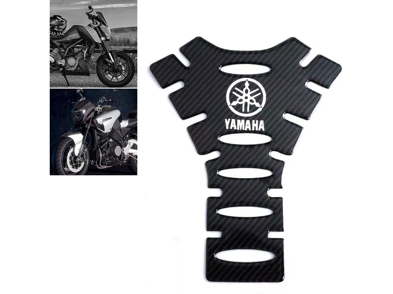 Universal Real Carbon Fiber Motorcycle Tank Pad Gas Oil Fuel Tank Pad Vinyl Decal Tank Protector Motorcycle Stickers For Yamaha All Models
