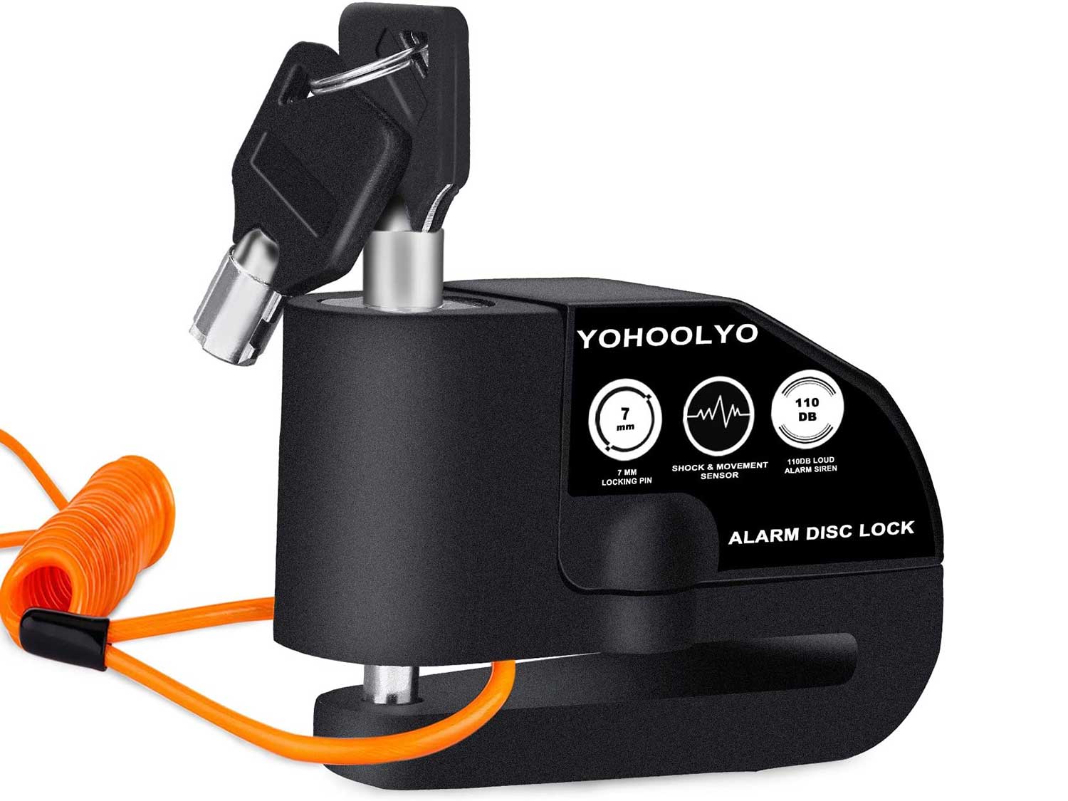 YOHOOLYO Disc Lock Alarm Motorcycle Alarm Padlock with 110db Alarm Sound for Motorcycles Bicycles
