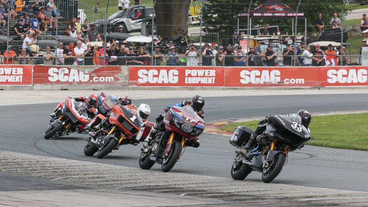 Wyman in the lead at Road America Moto America King of the Baggers 2024